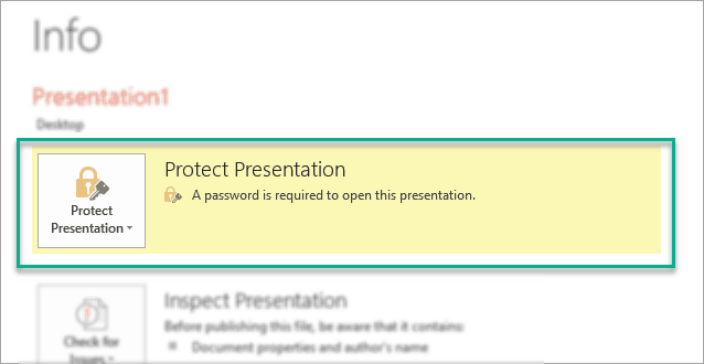 password protect powerpoint